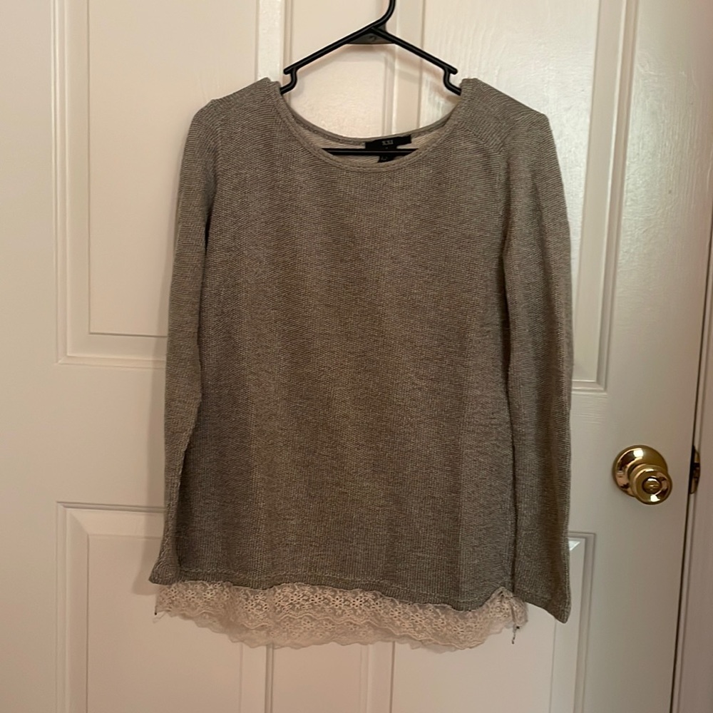Lace trim sweater